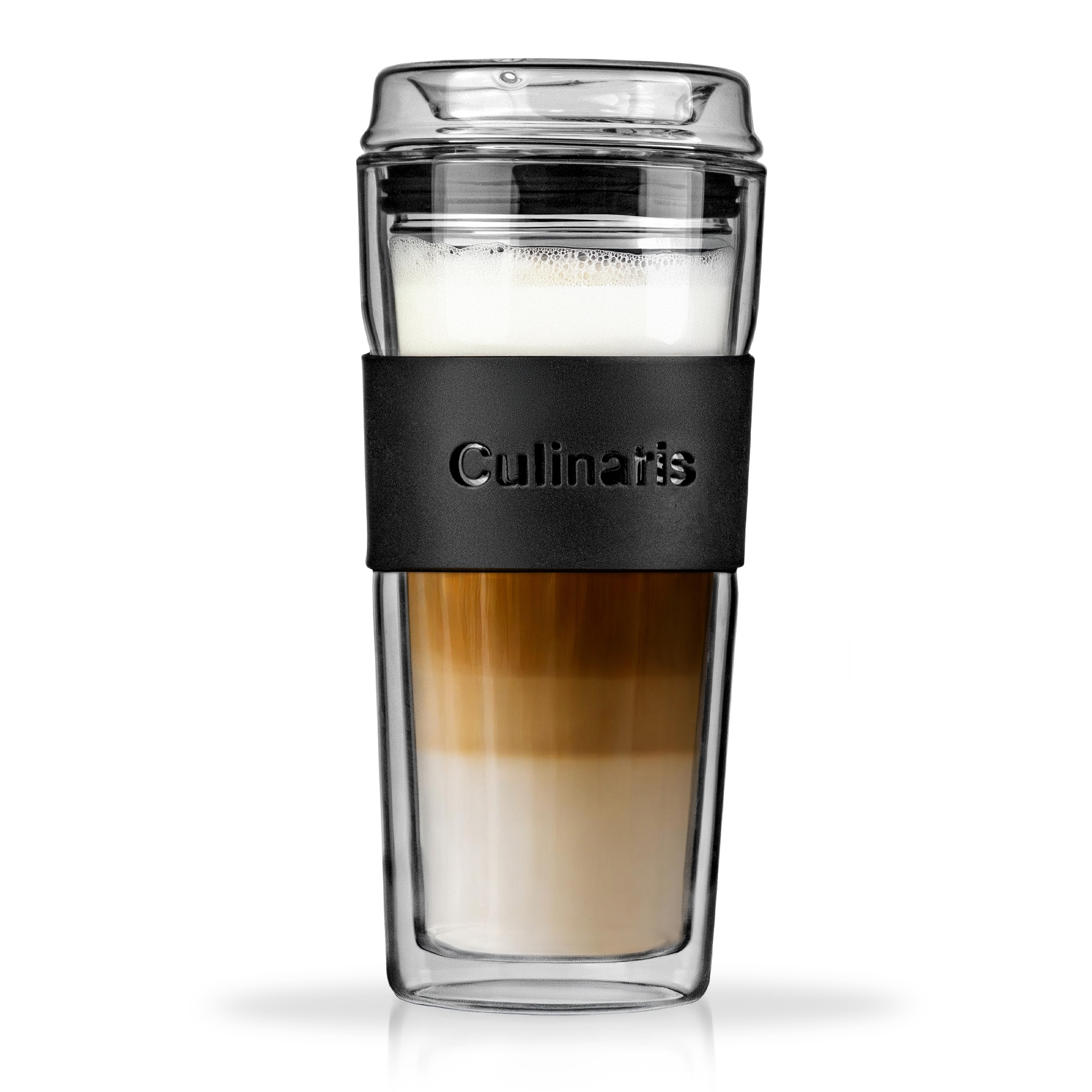 Glass mug - portare - 420 ml - black | Culinaris