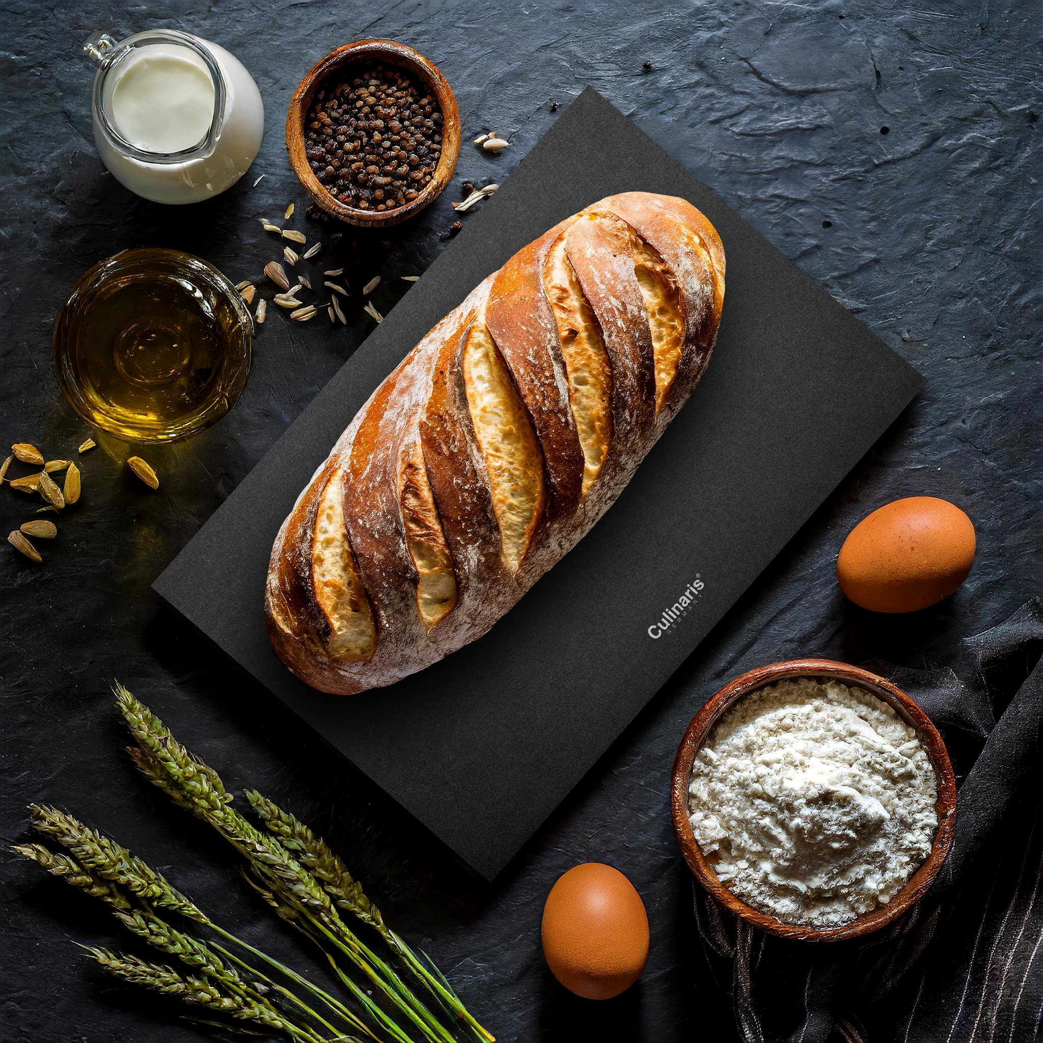 NERO chopping board 30 x 20 x 0.7 cm + NEROCURA wood balm | Culinaris