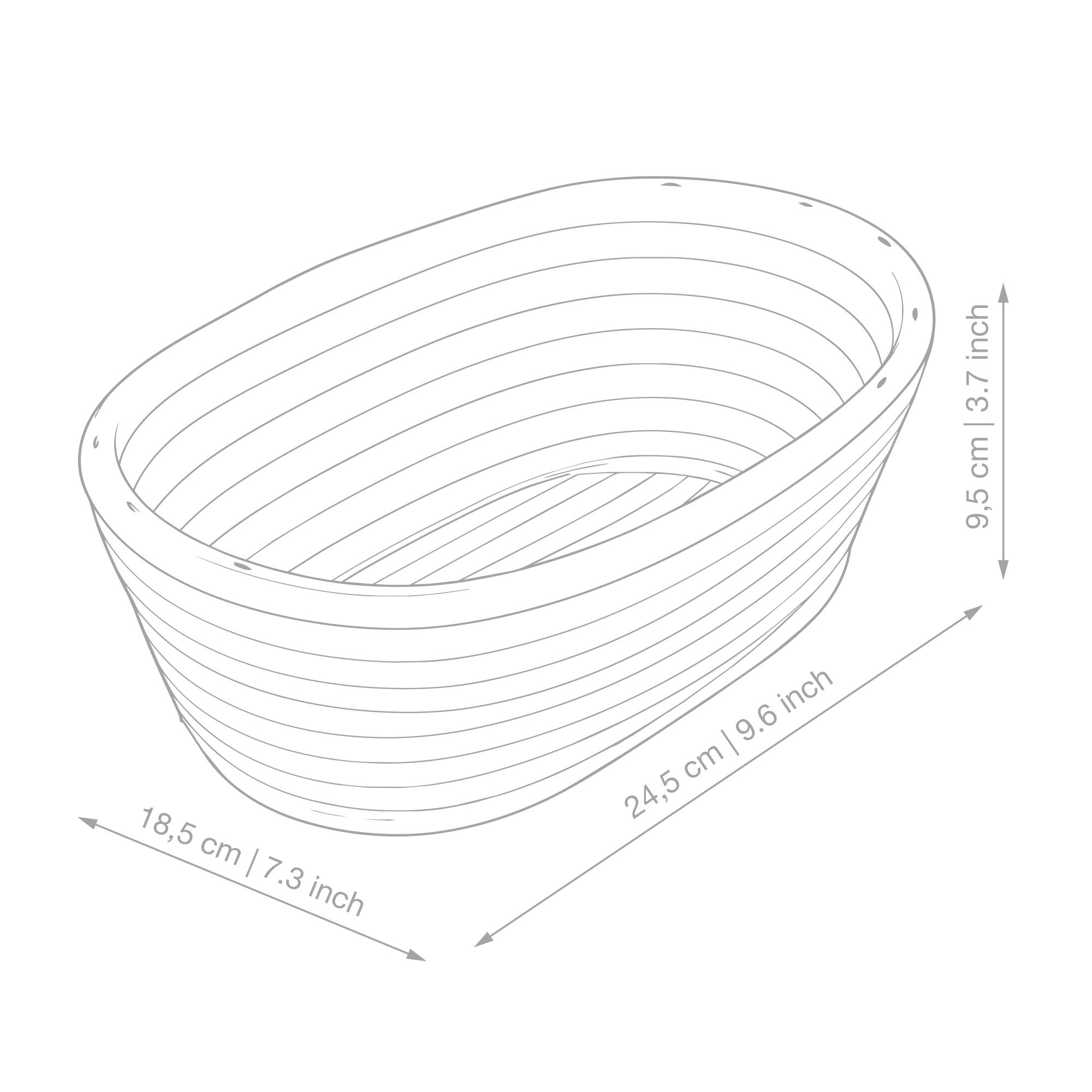Proofing Basket oval - PADEIRO - 24.5 cm | Culinaris