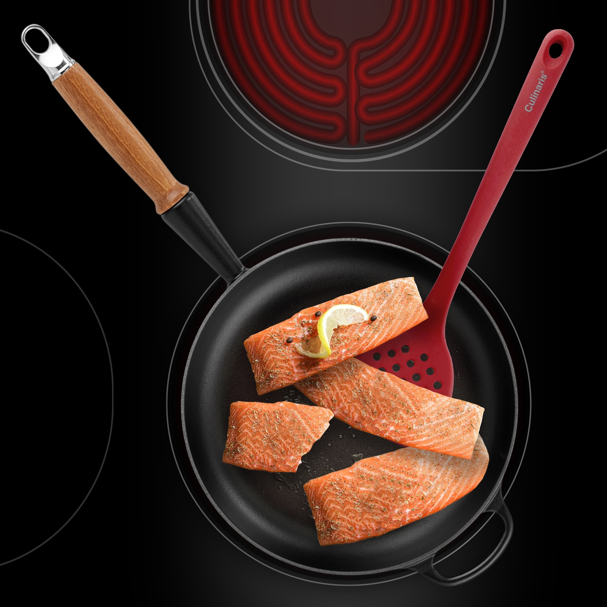 Perforated turner - silicone - red | Culinaris