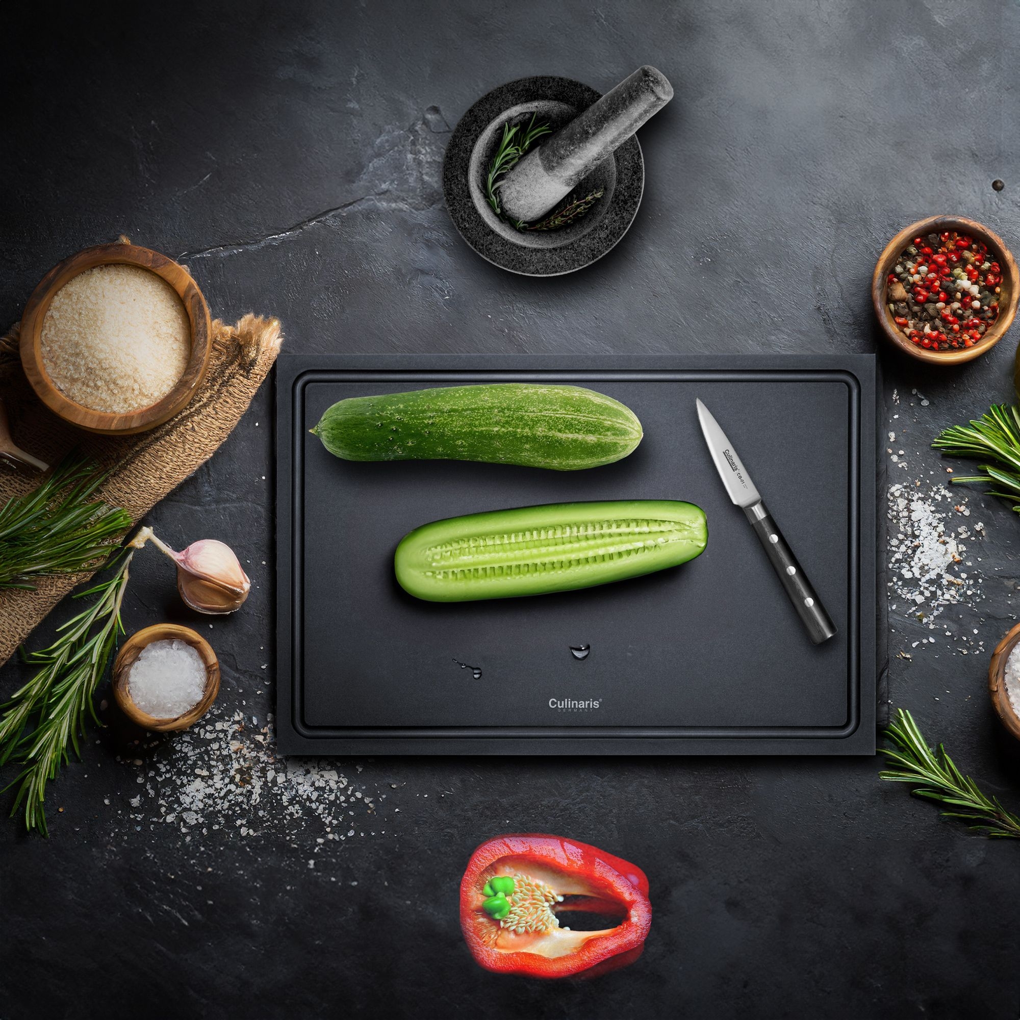 Cutting board NERO - 35 x 25 x 0,9 cm | Culinaris