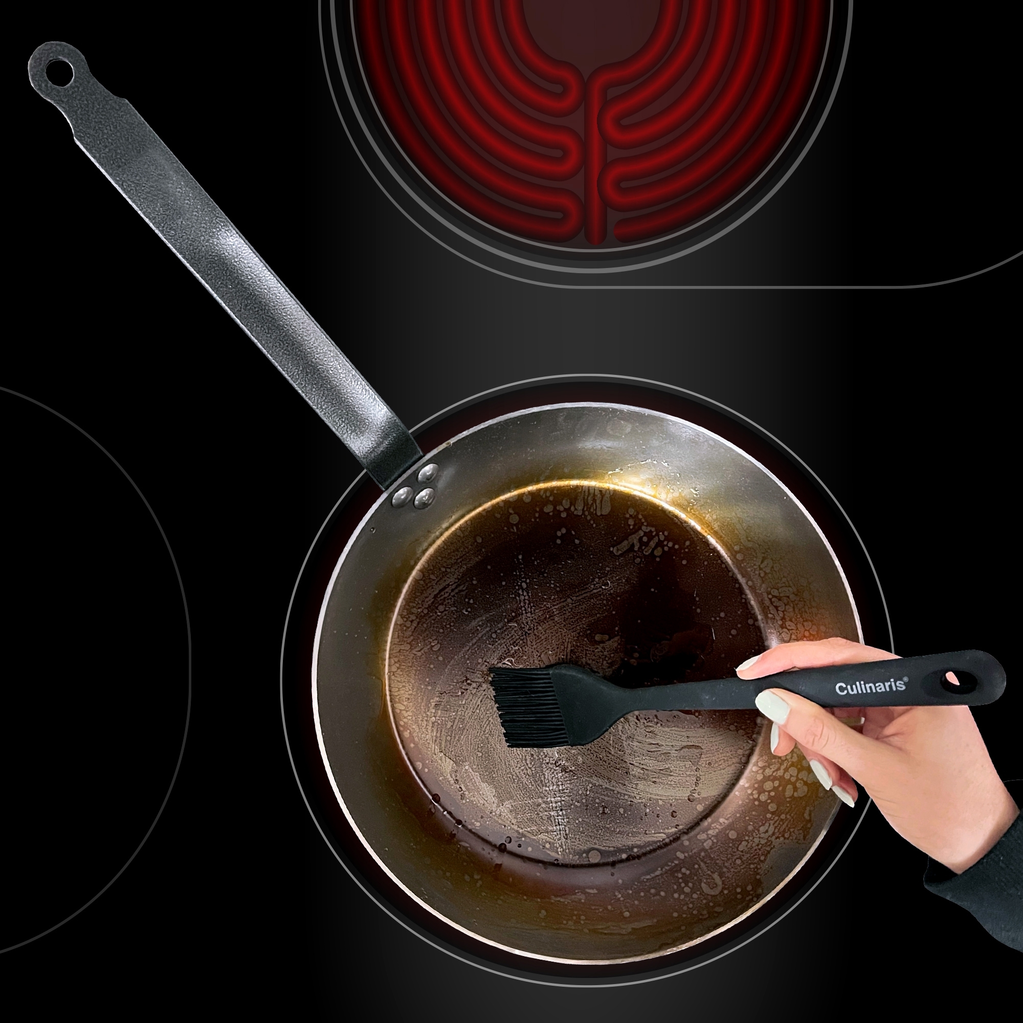 Baking brush L - silicone - black | Culinaris