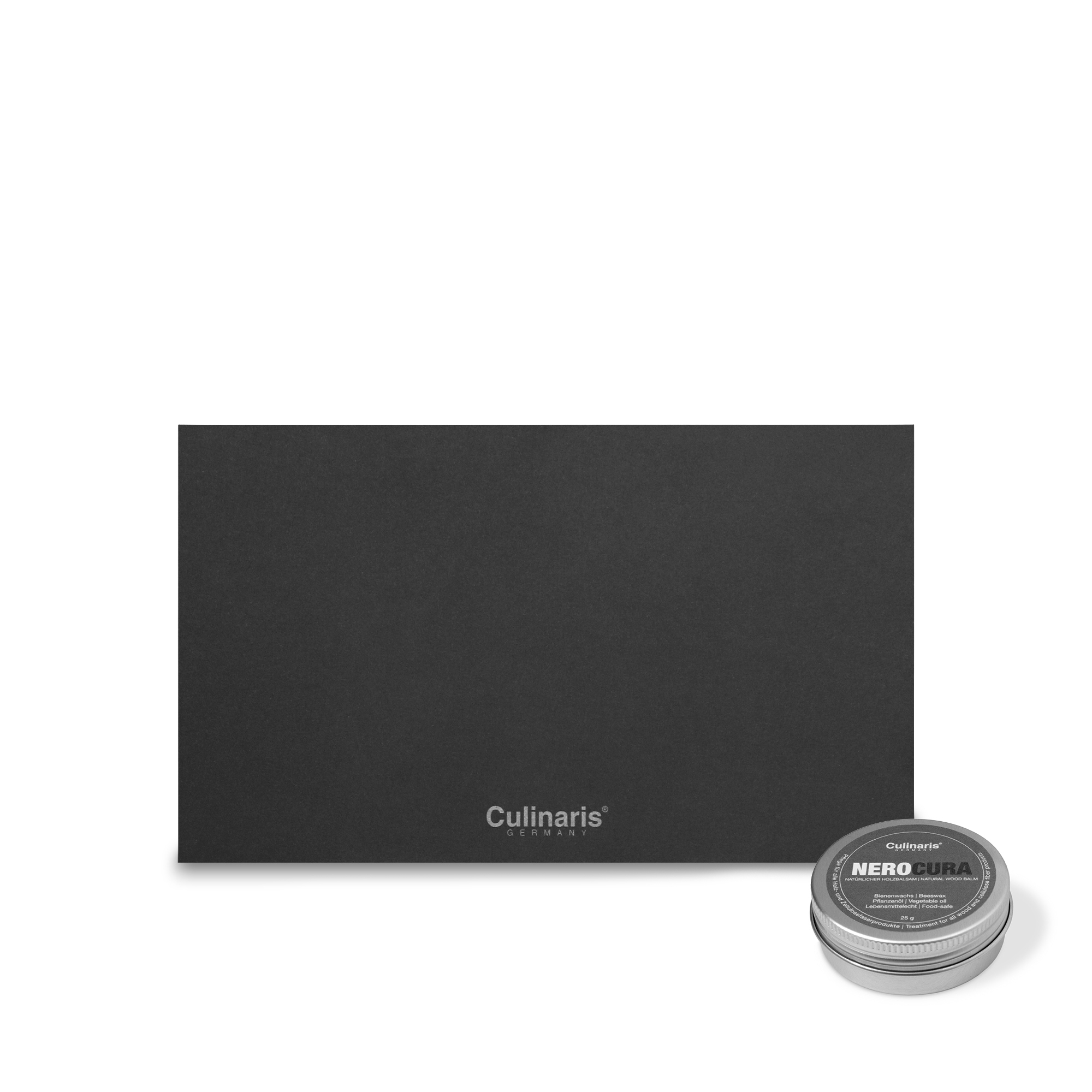 NERO chopping board 25 x 15 x 0.7 cm + NEROCURA wood balm | Culinaris