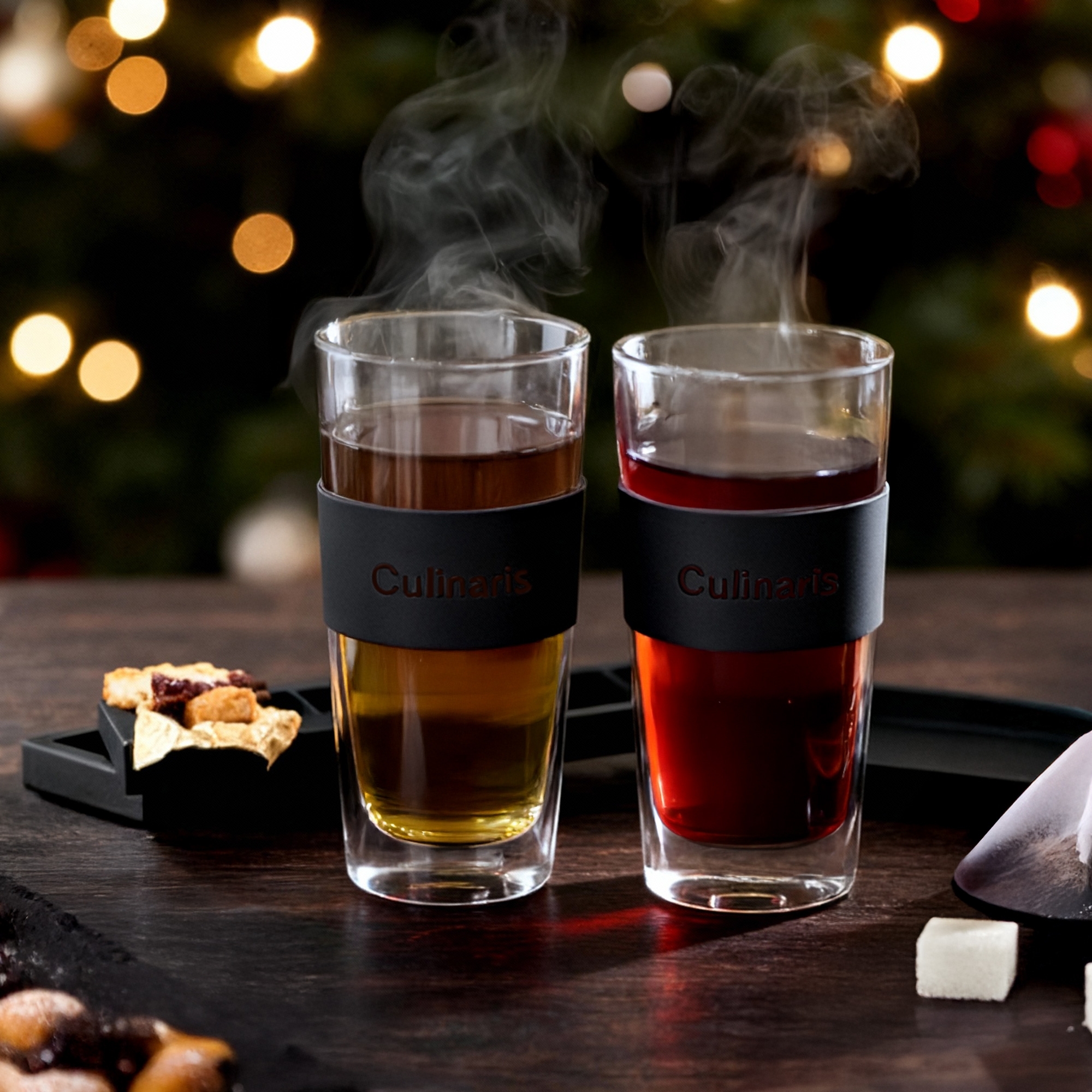 Glass mug - portare - 420 ml - black | Culinaris