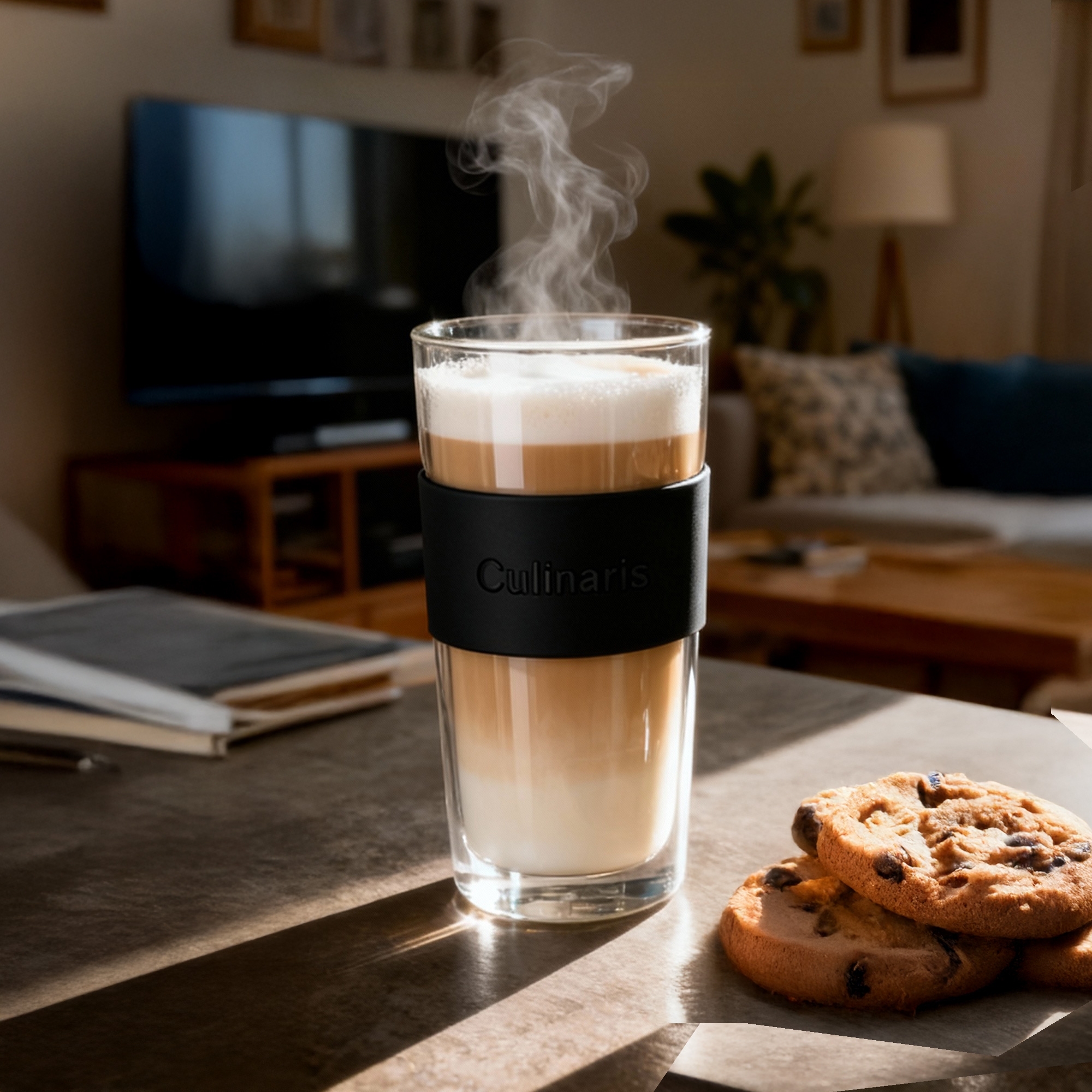 Glass mug - portare - 420 ml - black | Culinaris