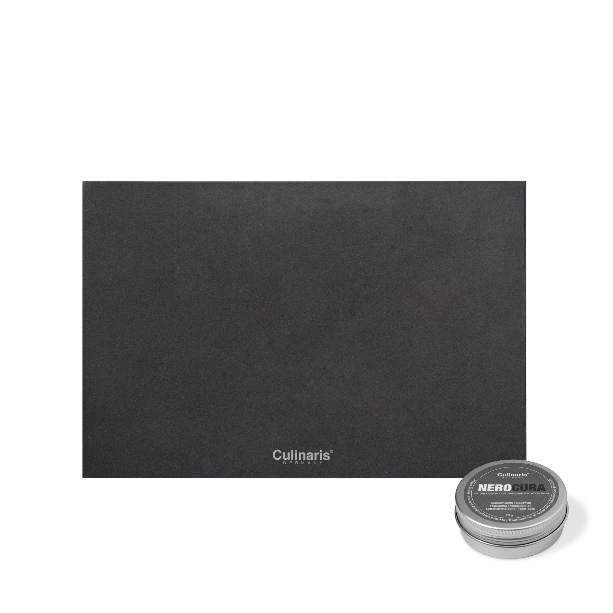 NERO chopping board 30 x 20 x 0.7 cm + NEROCURA wood balm | Culinaris