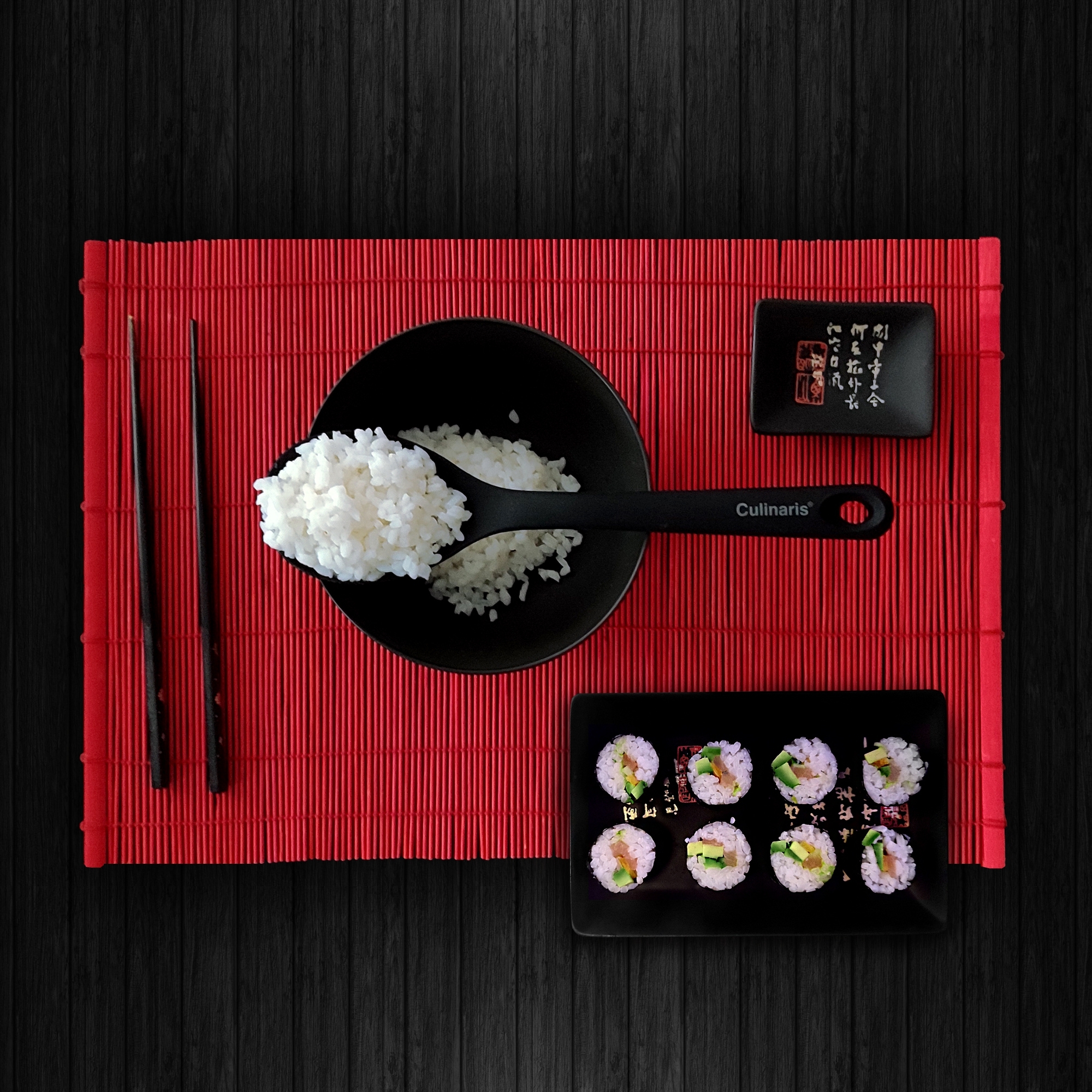 Rice spoon / salad spoon - silicone - black | Culinaris