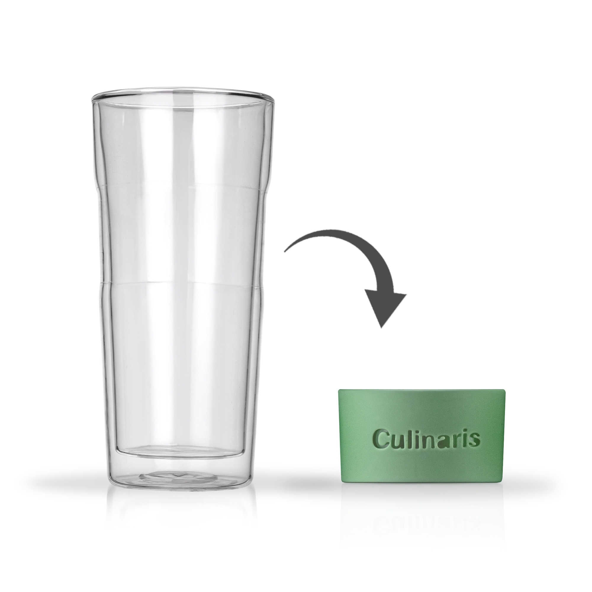 Glass mug - portare - 420 ml - mint | Culinaris