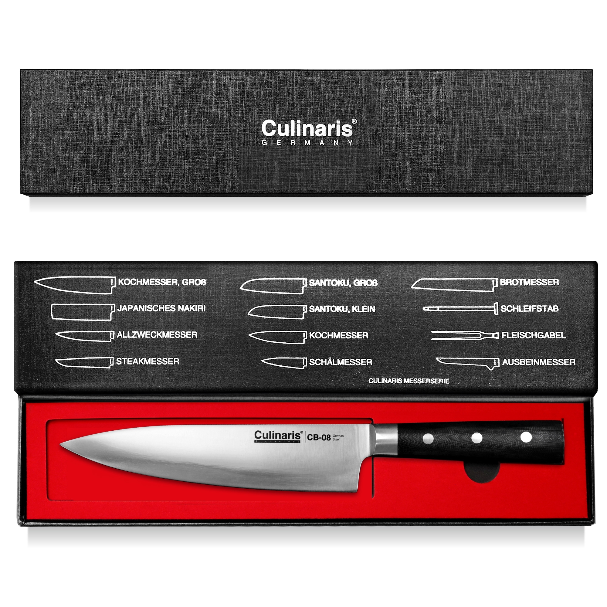 Chef's knife large - Black series - 20 cm - CB-08 | Culinaris