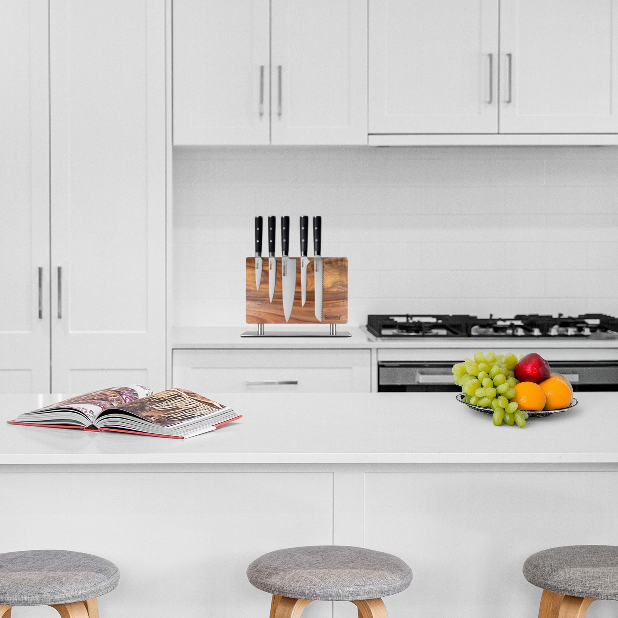 Magnetic knife block with stainless steel base - CB-20 | Culinaris