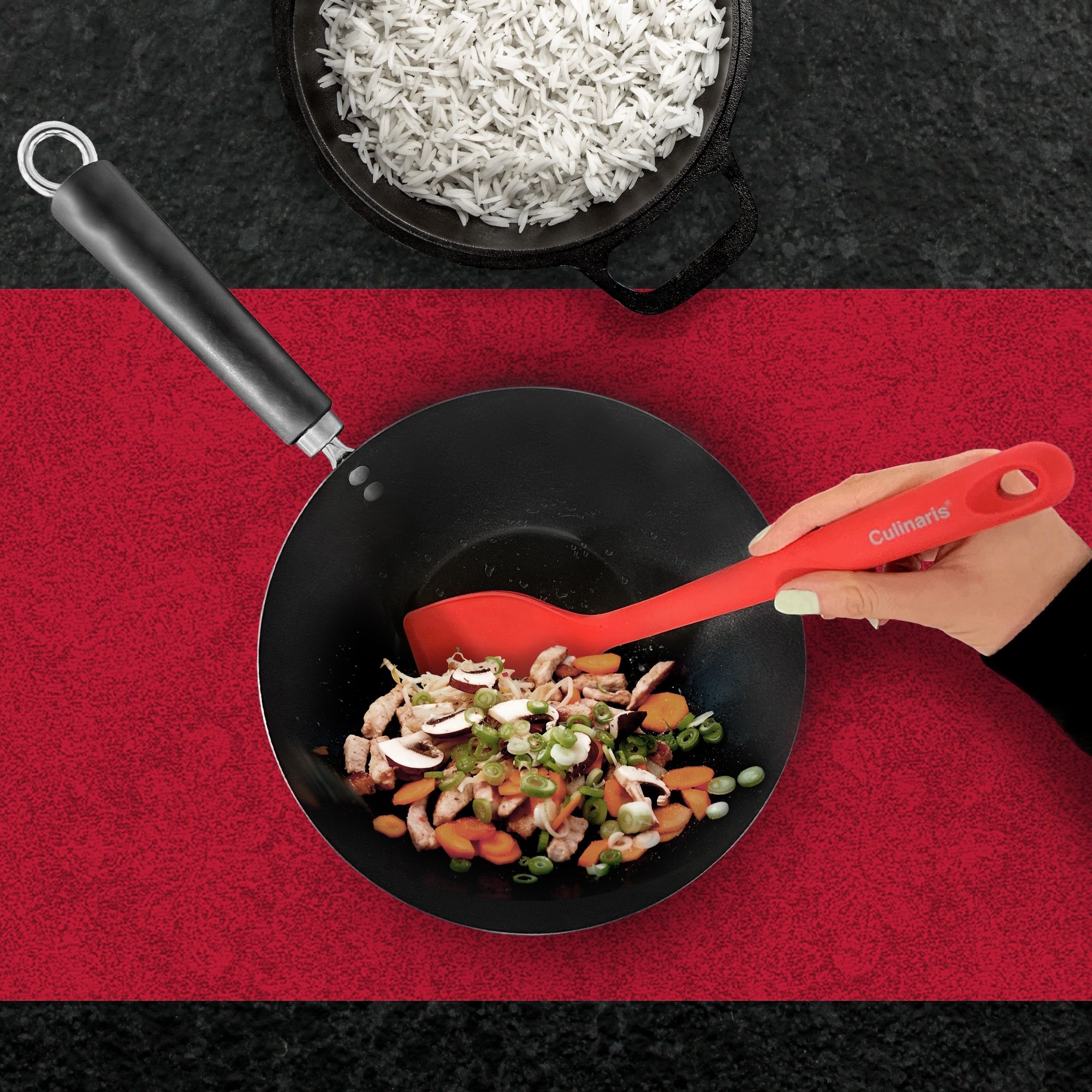 Wok turner - silicone - black | Culinaris